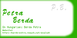 petra berda business card